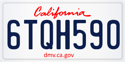 CA license plate 6TQH590