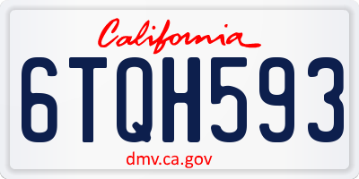 CA license plate 6TQH593