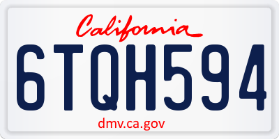 CA license plate 6TQH594