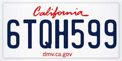 CA license plate 6TQH599