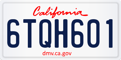 CA license plate 6TQH601