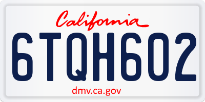 CA license plate 6TQH602