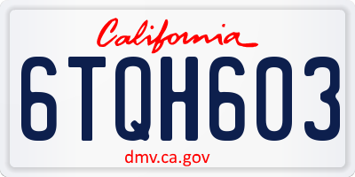 CA license plate 6TQH603