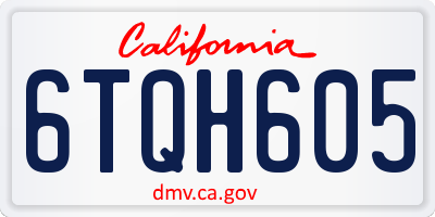 CA license plate 6TQH605