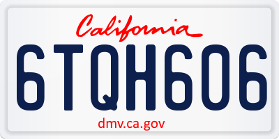 CA license plate 6TQH606