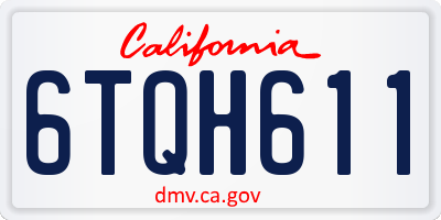 CA license plate 6TQH611