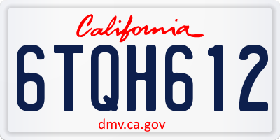 CA license plate 6TQH612