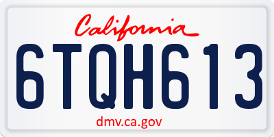 CA license plate 6TQH613