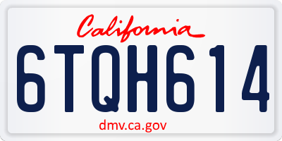 CA license plate 6TQH614