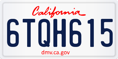 CA license plate 6TQH615