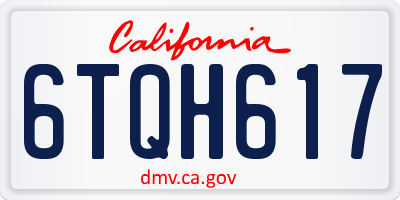 CA license plate 6TQH617