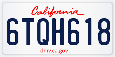 CA license plate 6TQH618