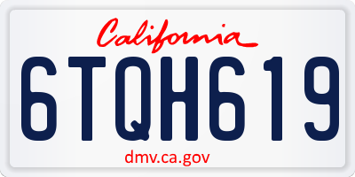 CA license plate 6TQH619