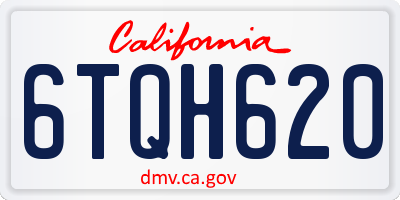 CA license plate 6TQH620