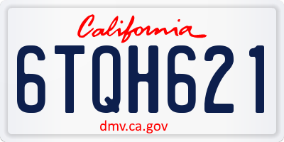 CA license plate 6TQH621