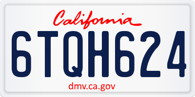 CA license plate 6TQH624