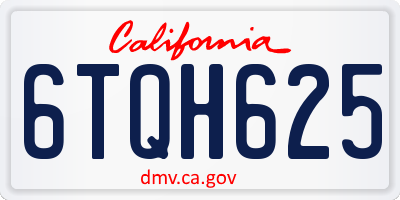 CA license plate 6TQH625