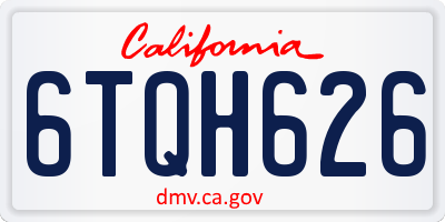 CA license plate 6TQH626