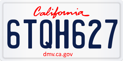 CA license plate 6TQH627