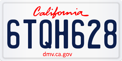 CA license plate 6TQH628