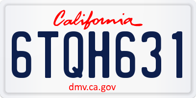 CA license plate 6TQH631