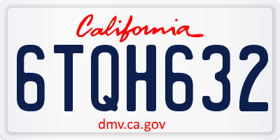 CA license plate 6TQH632