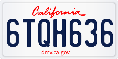 CA license plate 6TQH636