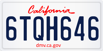 CA license plate 6TQH646