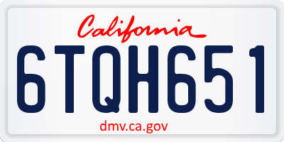 CA license plate 6TQH651