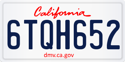 CA license plate 6TQH652