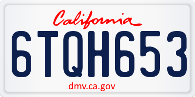 CA license plate 6TQH653