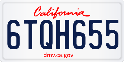 CA license plate 6TQH655