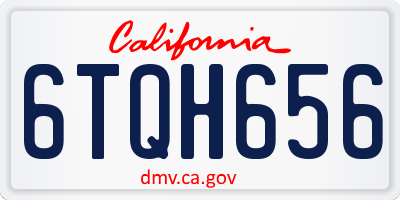 CA license plate 6TQH656