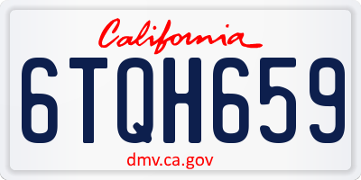 CA license plate 6TQH659