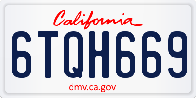 CA license plate 6TQH669