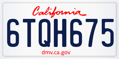 CA license plate 6TQH675