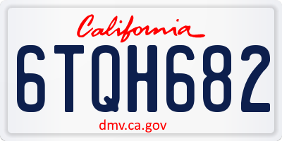 CA license plate 6TQH682