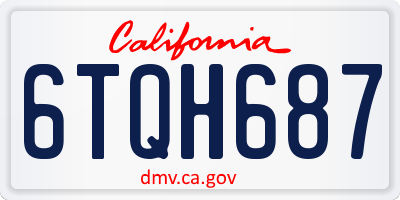 CA license plate 6TQH687