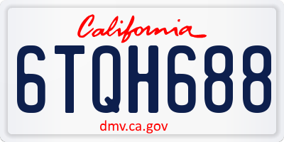 CA license plate 6TQH688