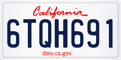 CA license plate 6TQH691