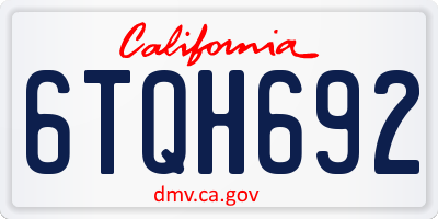 CA license plate 6TQH692