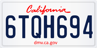 CA license plate 6TQH694