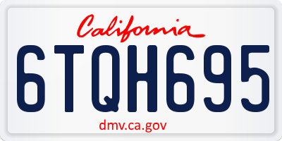 CA license plate 6TQH695