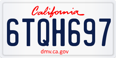 CA license plate 6TQH697