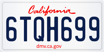 CA license plate 6TQH699