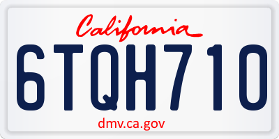 CA license plate 6TQH710