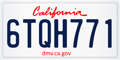 CA license plate 6TQH771
