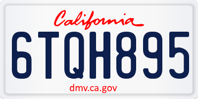 CA license plate 6TQH895