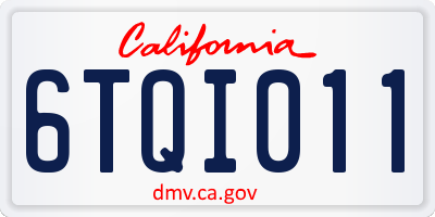 CA license plate 6TQI011