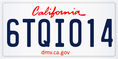 CA license plate 6TQI014